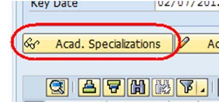 18. Click on the Display Academic Specializations button 19.