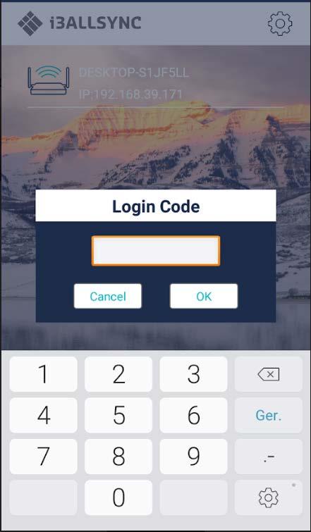 Select the correct receiver device which you are going share screen. Input the Login Code.