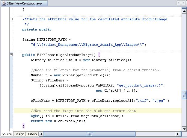 Figure 11 Adding custom code to getproductimage Adding validation rules After building the basic data model for the application, the next step is to look at data validation.