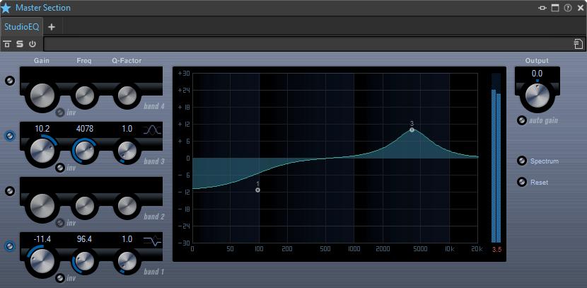Plug-in Reference StudioEQ Digi Standard In this mode, the resonance of the last band depends on the sample rate.