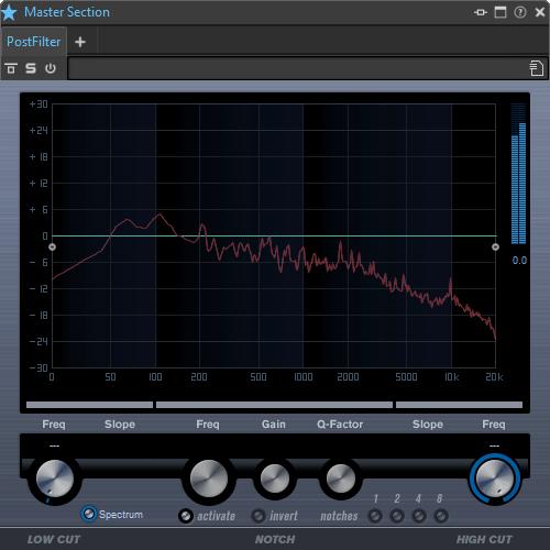 Plug-in Reference PostFilter PostFilter This effect allows quick and easy filtering of unwanted frequencies, creating room for the important sounds in your mix.
