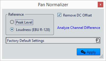Offline Processing Pan Normalizer Dialog Warn If Unmatched If this option is activated, you are warned if the normalizing process does not meet the specified loudness/precision.