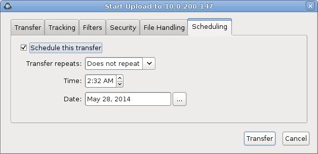 Transferring Files with the Application 47 Monday-Friday Set the time for a daily transfer only on weekdays.