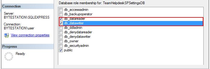 Page 7 For SQL server, the server name is mandatory. The Database name is optional. If it is left empty, a new database with the name TeamHelpdeskSPSettingsDB would be created.