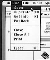 Pulldown menu This was original with Mac Differs slightly from Windows version you may be familiar with had to hold down button to