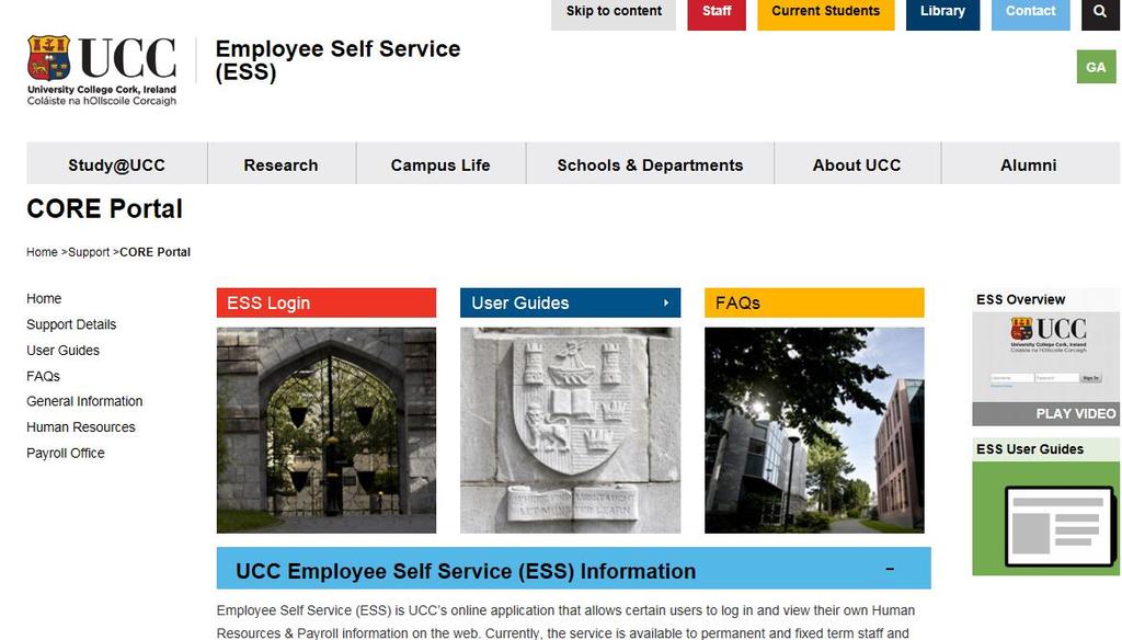 How to Access UCC Employee Self Service (ESS) 1.