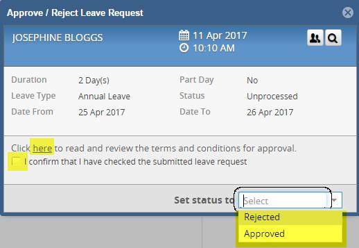 4. When a team member submits an annual leave request for approval you, as the assigned approver, will receive an email