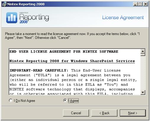 Click Next 2. Read the End-User License Agreement. You must select I Agree for the installation to proceed. Click Next. 5.
