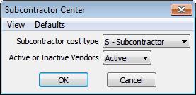 110 3.9.3 Project Management Tools Subcontract Center Select Subcontract / Reports / Subcontractor Center.