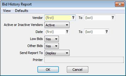 If you are printing the report, select the appropriate printer in the next field.