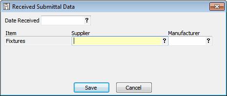 Document Control 7 Click on Save to save your submittal data request or Cancel to exit the screen without saving your changes.