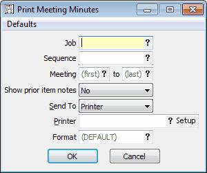 42 1.6.3 Project Management Tools Print Meeting Minutes The meeting minutes report is a distribution-style report.