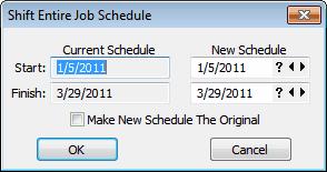 68 Project Management Tools When you move a schedule bar, it will turn red instead of green to show that it deviates from the original schedule.