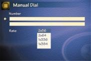 For ISDN calls, the ISDN Manual Dial screen appears for you to enter the video phone number(s). You must also select the rate at which to dial your call.
