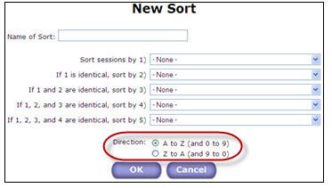 Generating Reports Page 10 of 14 Part IV Sorting the Order of a Report There are four default sort orders: Session ID Student ID Student s Name Zip Code The options can be used to change the order