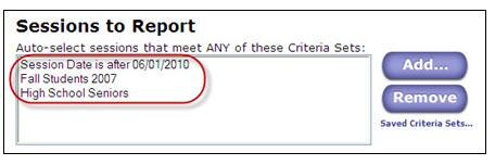 Generating Reports Page 5 of 14 6 On the New Criteria Set screen: To delete criteria, click the Remove link.