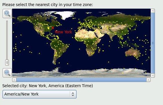 Enter the host name, and click Next. The Select Time Zone screen appears. 14.