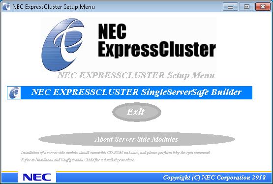 4. Select EXPRESSCLUSTER(R) SingleServerSafe Builder.