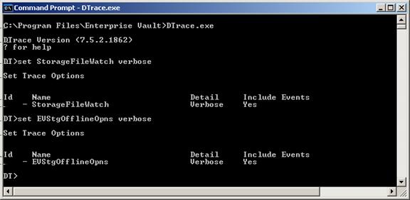 138 NetBackup Enterprise Vault Migrator Troubleshooting the Enterprise Vault migrator 3 Run Dtrace.exe. 4 Set verbose logging on the required processes.