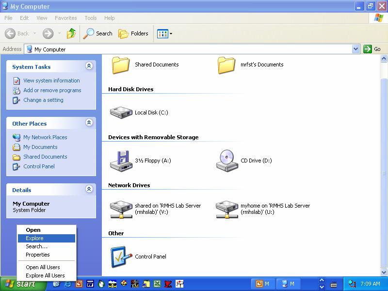 Using the Desktop Windows is organized using directories called folders.
