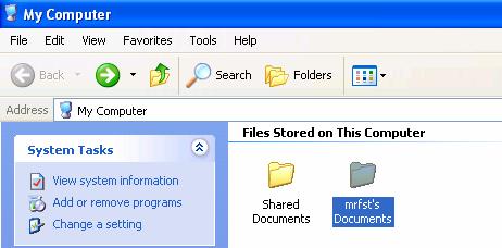 Files Stored on This Computer There are two document folders, which are convenient and easy places to store files.