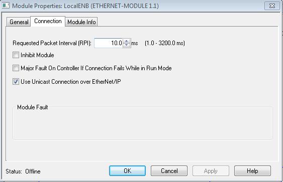 0 ms (this can be reduced to 10.0ms when not using Workbench in combination with EtherNet/IP). If using firmware version 1.