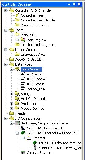 Ethernet IP with RSLogix 5 Adding AKD Support to a New or Existing Project Figure 5-8: Data Types Successfully Imported 5.