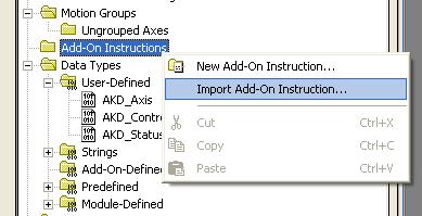 Instructions) Figure 5-9: Importing Add-On Instructions 6.