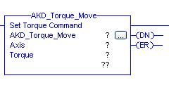 Ethernet IP with RSLogix 6 AKD Instructions 6.21 Motion Axis Torque (AKD_Torque_Move) 6.21.1 Description Use the AKD_Torque_Move instruction to move an axis at a constant torque without regard to position.