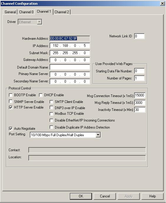 Ethernet IP with RSLogix 10 Appendix C: RSLogix 500 10.1 PLC & Drive TCP/IP Settings This section contains instructions for setting the PLC and Drive TCP/IP.