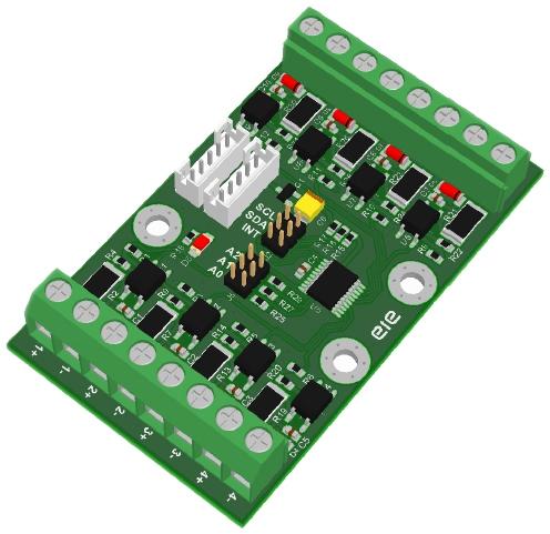 I2C-IN83M, I2C-IN83MA 8-Input Optocouplers I2C-bus, DIN rail supports Features PCF8574 and PCF8574A I2C chips upport khz I2C bus frequency On-board I2C bus pull-up resistors Address by 3 jumpers for