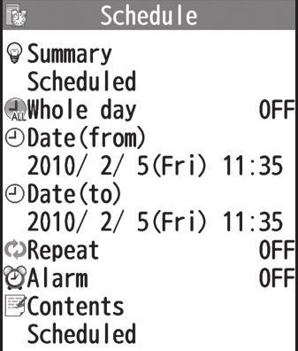 3-3) Calendar Functions From Main Menu Calendar Functions Available in Calendar Window Highlight a date [Menu] Select an item (See below) New Create a new entry ( P.3-, P.