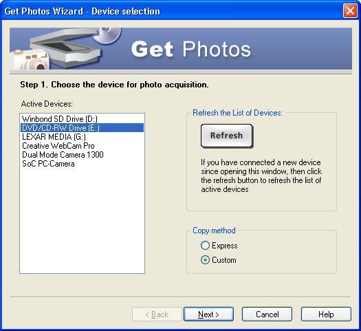 Custom Copy In this mode, you can manually select the photos you want to copy to your