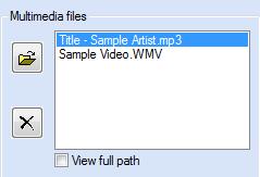 Adding Multimedia Files To add multimedia files to the list, please follow the directions below: 1. Click the import multimedia files icon directly under the Multimedia files heading.