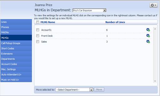 1.3.4 Moving MLHGs If your Business Group has a number of departments, you can move MLHGs between these departments within your Business Group.