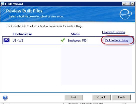 Federal W2 To start building the file, select the Build checkbox Click the