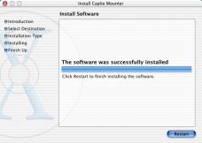 restart your Macintosh or not. A verification window appears. Click [Continue Installation].