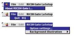 How to Use RICOH Gate La Chapter 2 / Section 2 Downloading Images to a Computer (For Macintosh) When you are in the RICOH Gate La window, you can specify settings for each of the various functions,