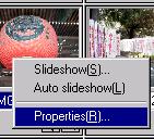 Using the Shortcut Menu Right-click on the image in the Thumbnail Display Area. The menu appears. Select [Properties] from the menu.