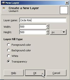 Click the OK button. A new layer named Circle Rim displays above the Background layer in the Layers palette.