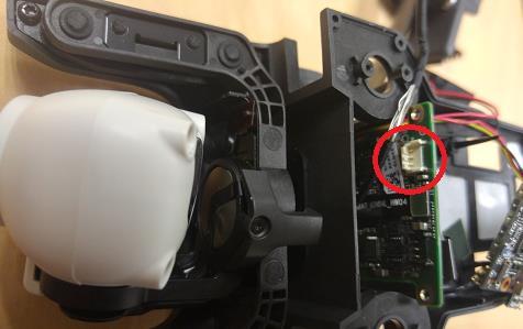 - Unplug the gimbal s motor wire from the motor card.