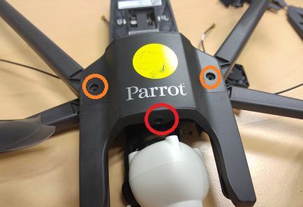 then push on the button above located the gimbal to remove