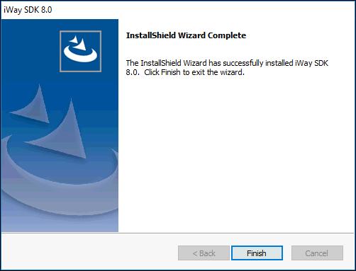 1. Installing the iway Software Development Kit After the iway SDK installation has finished, the following window is displayed. 8. Click Finish.