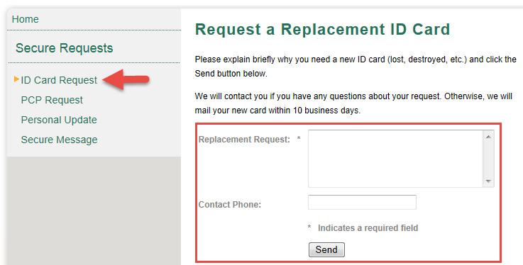 ID Card Request: Select ID Card Request.
