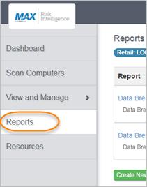 1. Navigate to Reports in the left Navigation panel: All existing reports are displayed
