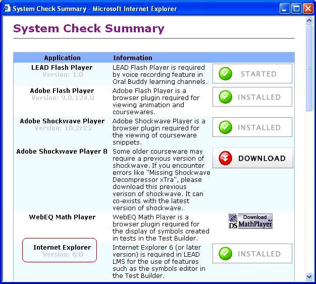 DO A SYSTEM CHECK l Launch your Internet Explorer. l Type in the web address http://www.lead.com.