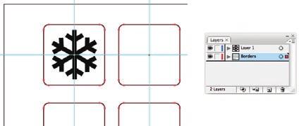 Drag the blue square icon from Layer 1 to the Borders layer. When you release the mouse button, the icon turns red to match the layer color defined in the Layer Options dialog box.