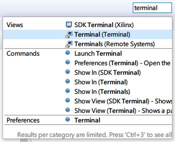 Figure 3.15: Quick Access Find the Terminal tab as shown in Fig.3.16, it may appear at the bottom, bottom-right or topright of SDK window.