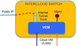 These interfaces are the secure tunnel endpoints on the InterCloud Switch to Virtual Machines in the public cloud The Virtual Machine interfaces connected to these interfaces are configured with