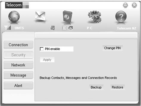Security Settings PIN enable - The PIN code is provided with your SIM card.